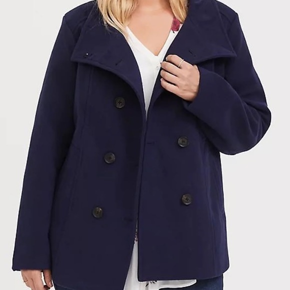 Torrid Navy Button Jacket - Picture 2 of 6